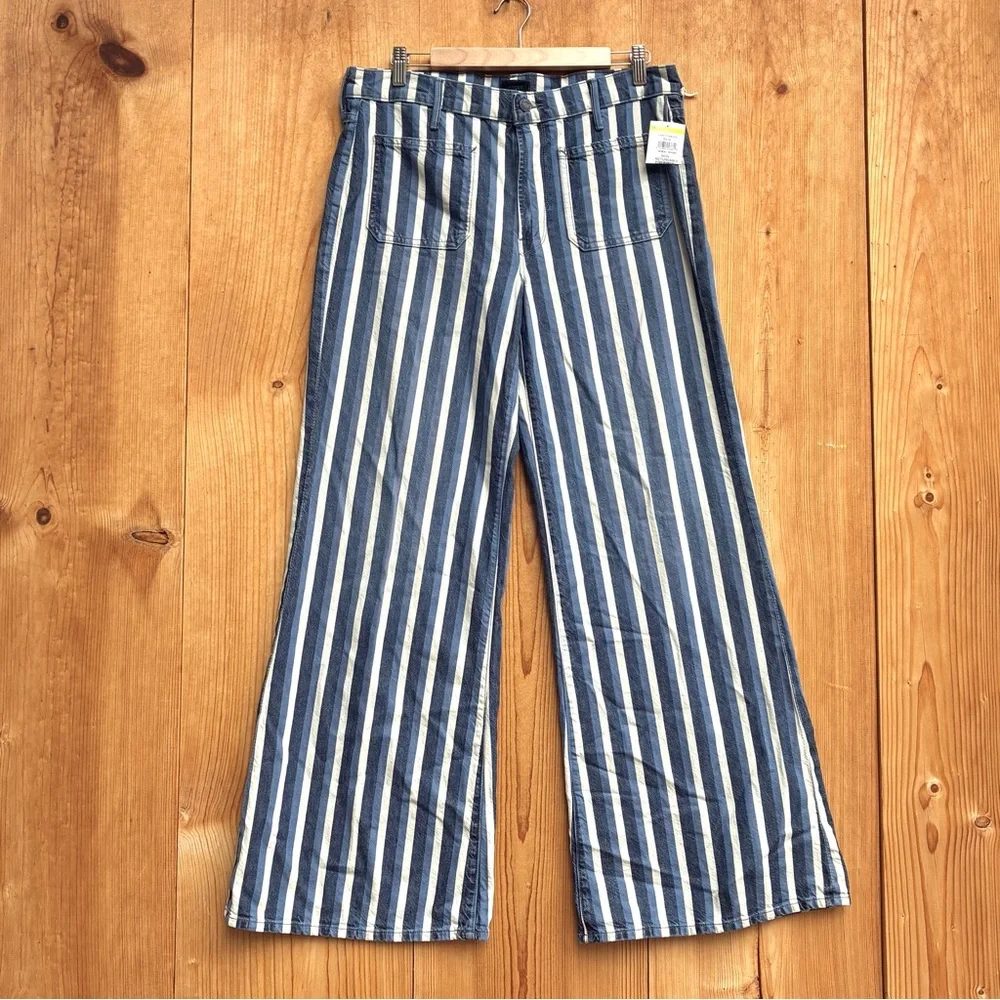 Mother NWOT Twister Patch Pocket Striped Jeans Sz 31 - Picture 5 of 9